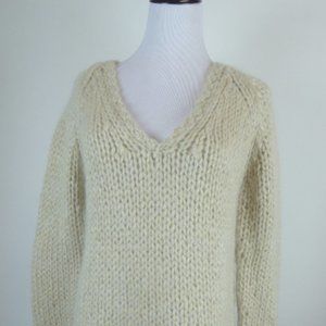 MES DEMOISELLES HAND Knit CHUNKY SWEATER gold cream 1 S